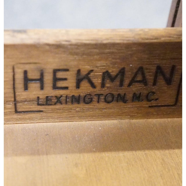 Brown Hekman Furniture Solid Walnut & Birds Eye Maple 22" Accent End Table W. Rope Twist Legs For Sale - Image 8 of 12