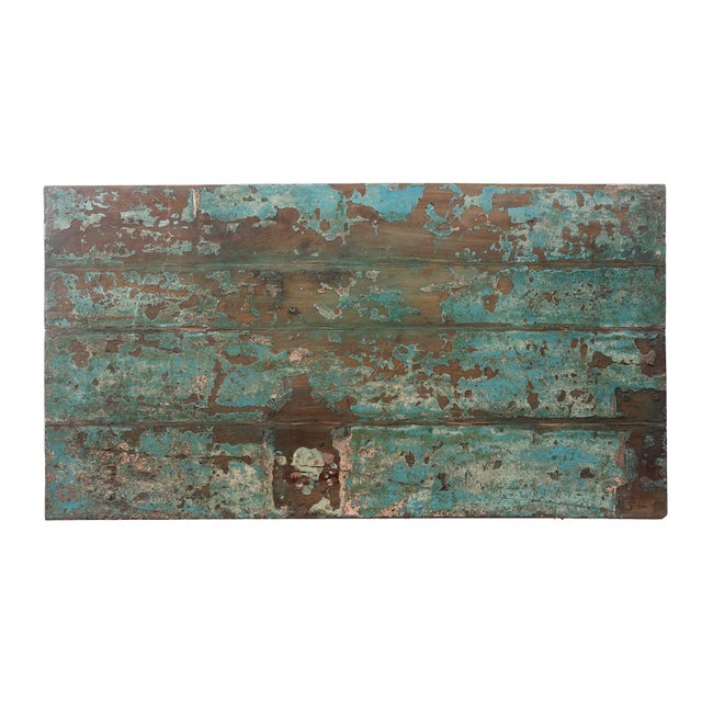 Turquoise Vintage Workshop Table as Coffee Table For Sale - Image 8 of 9