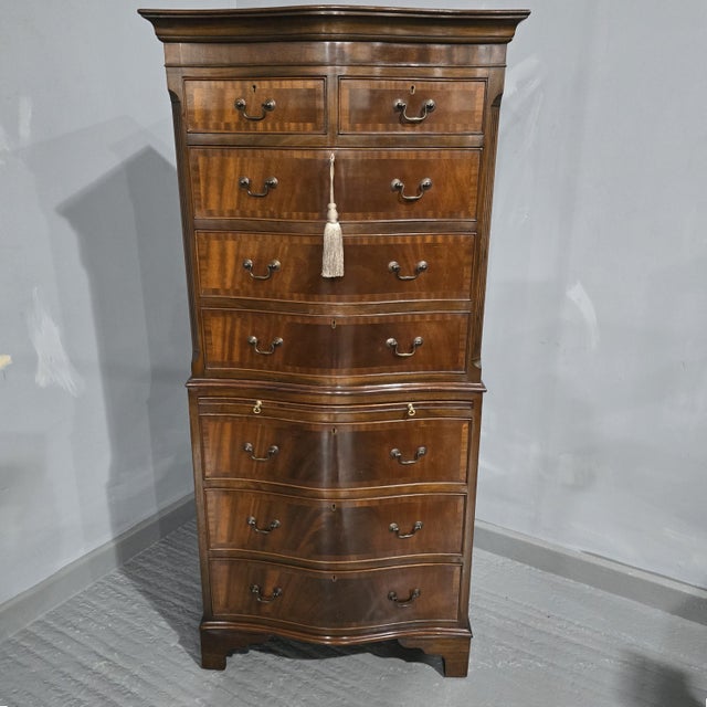 Mahogany Chest on Chest of Drawers, 1920s For Sale - Image 14 of 14