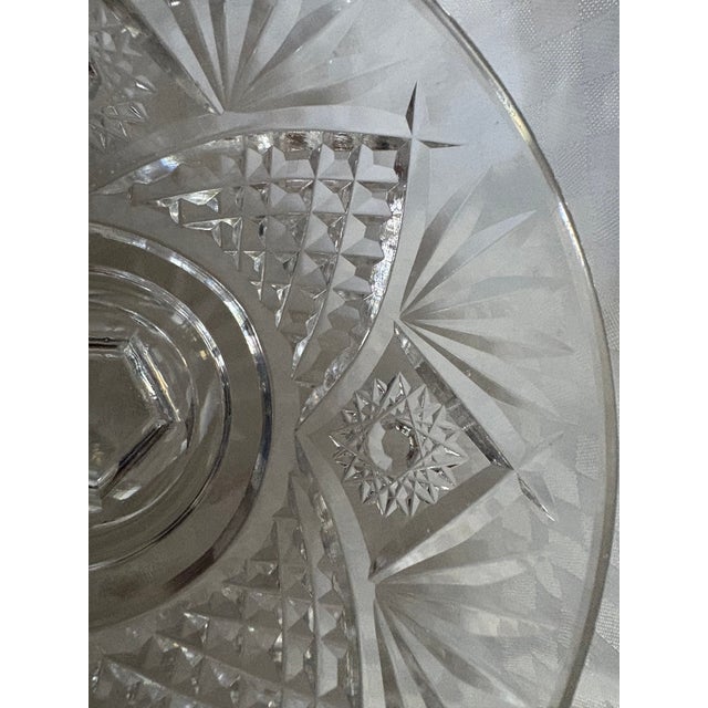Hollywood Regency Vintage Waterford Cut Crystal Pedestal Compote For Sale - Image 3 of 10