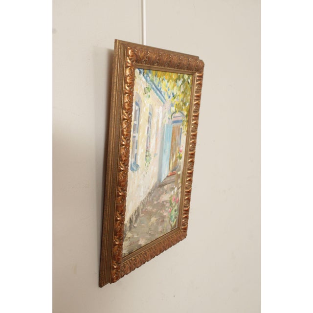 Late 20th Century Amy Yalanskyi Impressionist Style Oil Painting, Courtyard Afternoon For Sale - Image 5 of 12