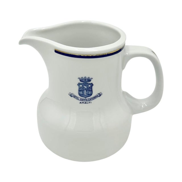 Vintage Hotel Santa Caterina Amalfi White Coffee Creamer For Sale - Image 9 of 10
