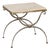 Midcentury French Steel Side Table with Marble Top and Scrolling Supports For Sale