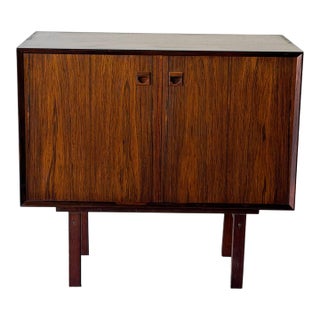 Danish Rosewood Cabinet in Style of Brouer – Vintage Mid Century Modern Bar Cabinet 1960s For Sale