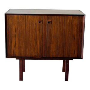 Danish Rosewood Cabinet in Style of Brouer – Vintage Mid Century Modern Bar Cabinet 1960s