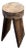 24" - Handcrafted Sculptural Solid Wood Espresso "Halo" Stool For Sale