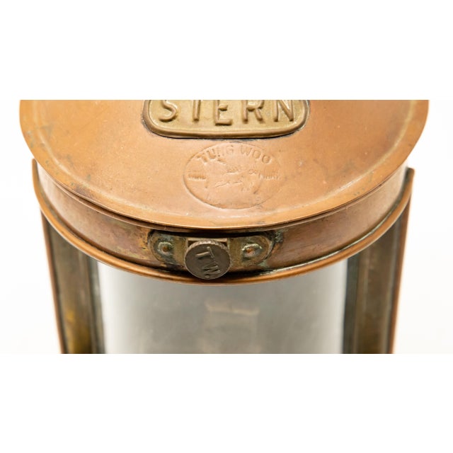 Mid 20th Century Copper Stern Ship Lantern For Sale - Image 9 of 12