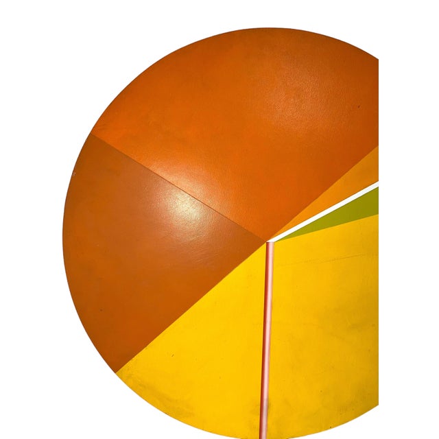 Abstract Reuven Berman Kadim, Israeli Round Tondo Hard Edged Geometric Abstract Color Painting Reuven Berman, 1974 For Sale - Image 3 of 17