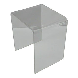 Vintage Mid Century Modern Clear Lucite Waterfall Small Accent Side Table For Sale