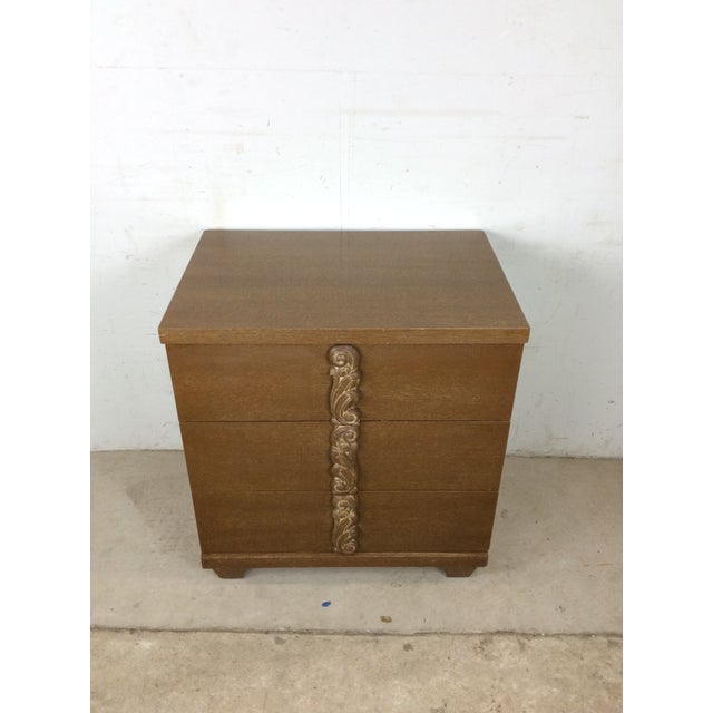 This mid century modern chest of drawers by Merton Gershun for Albert Furniture features hardwood construction, three...