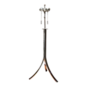 1970s Sculptural Chrome Table Lamp Sleek Tripod Base