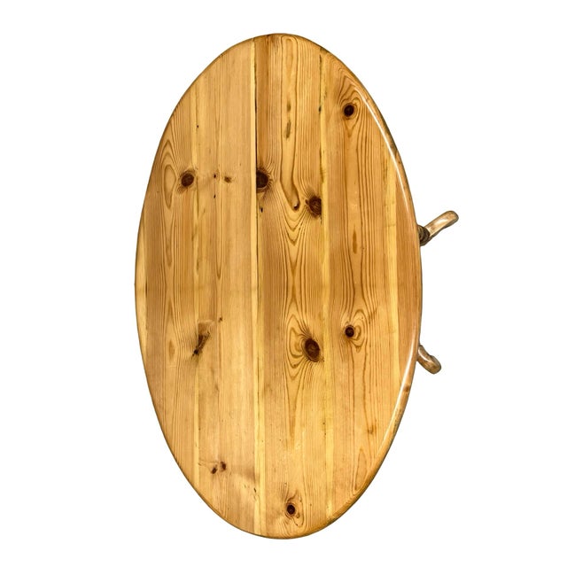 Mid 19th Century 19th Century Swedish Pine Oval Pedestal Table For Sale - Image 5 of 10