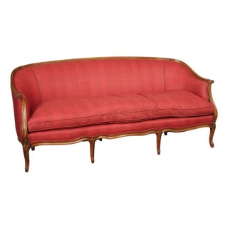 French Louis XV Style Walnut Upholstered Sofa For Sale