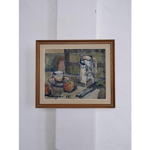 Sven-Olof Hamlet, Still Life, 1955, Oil on Canvas For Sale - Image 11 of 11