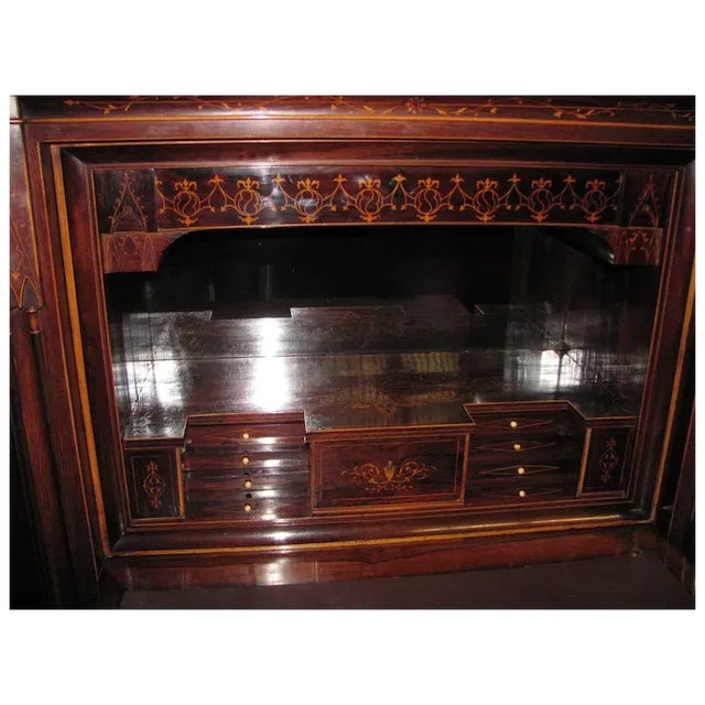 Gothic Antique Rosewood Secretaire Abattant Circa 1825 For Sale - Image 3 of 9