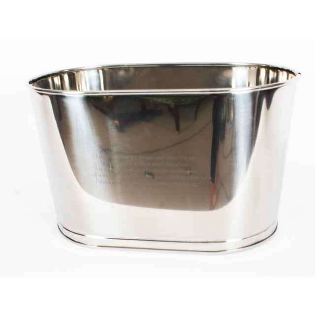 Metal Vintage Silver-Plated Wine Cooler, 1990s For Sale - Image 7 of 12
