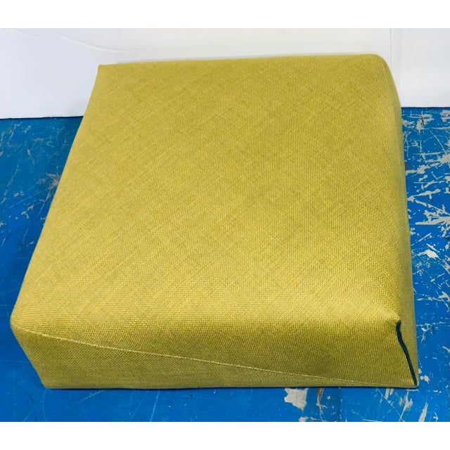Mid-Century Modern Style Chartreuse Cocktail Ottoman For Sale - Image 4 of 5