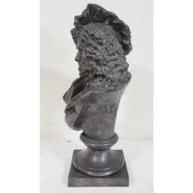 French 19th C Silver Plated Bronze Bust of Rembrandt by Carrier-Belleuse For Sale In New York - Image 6 of 16