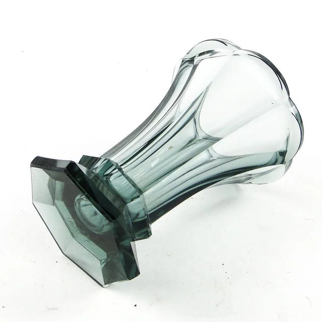 Olive Art Deco Vase from Moser, 1930s For Sale - Image 8 of 12