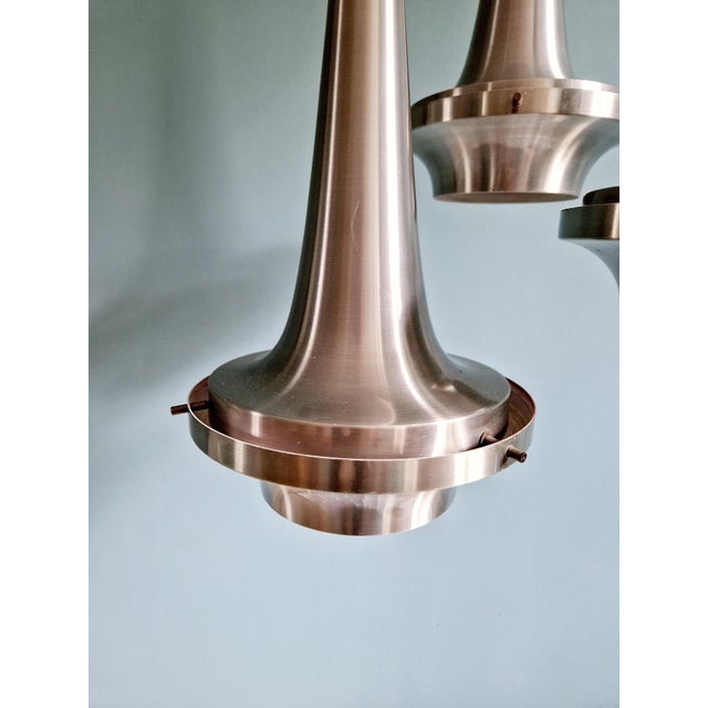 Silver Space Age Brushed Aluminum Cascade Chandelier, 1970s For Sale - Image 8 of 13