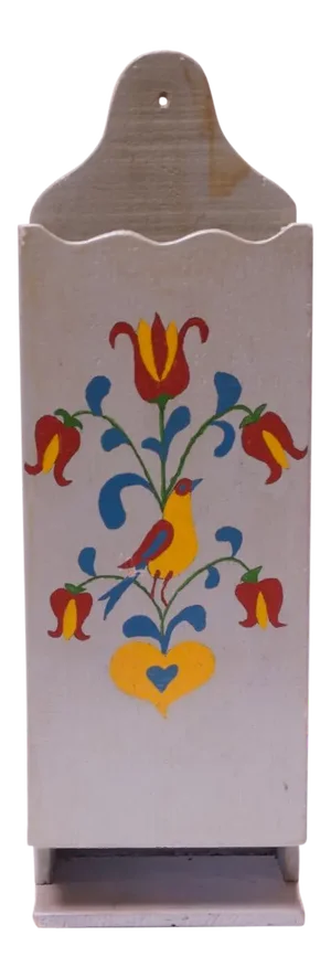 Antique Folk-Art Hand-Painted Letter Holder