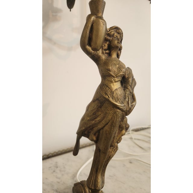 Monumental Brass Figural Maiden 13-Light Candelabrum, Circa 1960s For Sale - Image 13 of 18