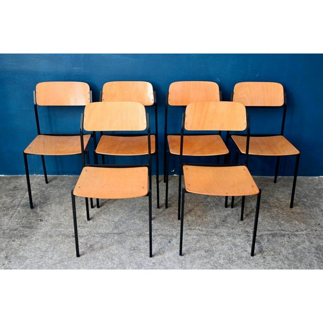 Minimalist Stackable Chairs, Set of 10 For Sale - Image 4 of 11