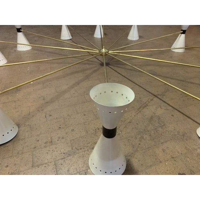 12-Arm Chandelier from Stilnovo, Milan, Italy, 1950s For Sale - Image 10 of 13