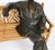 Vintage Life Size Sculpture of Albert Einstein on a Garden Bench, 20th Century, Bronze on Teak For Sale - Image 4 of 12