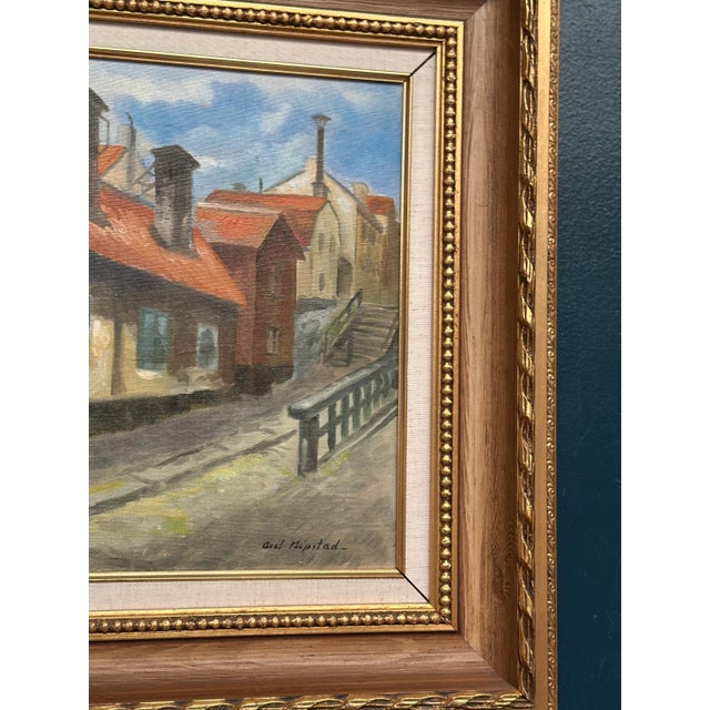 Axel Nipsted, Town, 1960s, Oil on Canvas, Framed For Sale - Image 4 of 10