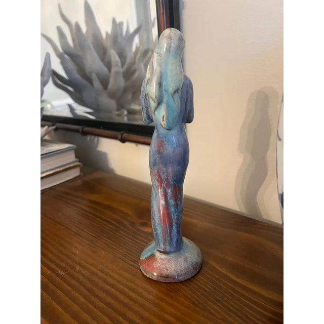 Rare Vintage Michael Andersen Denmark Pottery Lady Figurine With Persia Glaze For Sale - Image 6 of 10