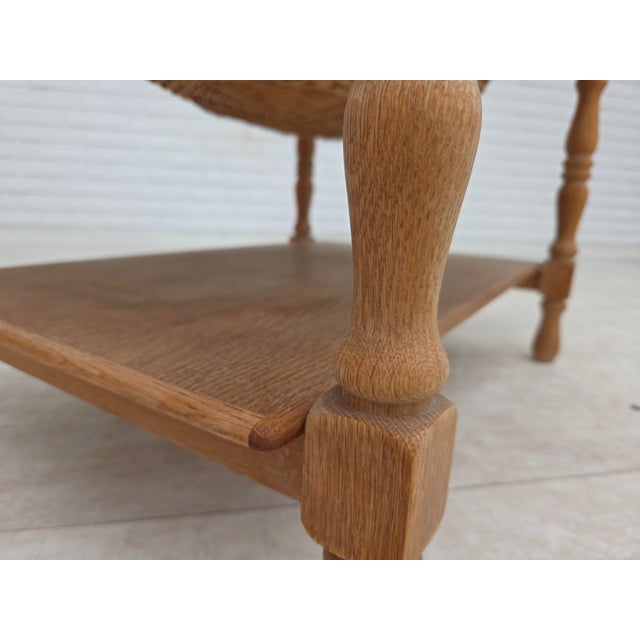 Scandinavian Side Table with Drawers in Oak Wood and Rattan, 1970s For Sale - Image 10 of 18