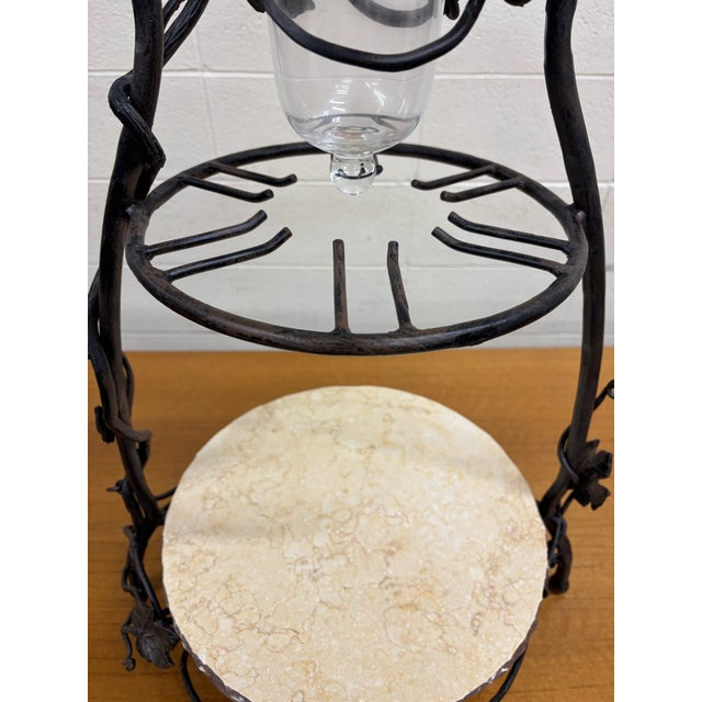 Metal Bella Toscana Vineyard Wrought Iron Tuscan Style Wine and Cheese Party Server For Sale - Image 7 of 14