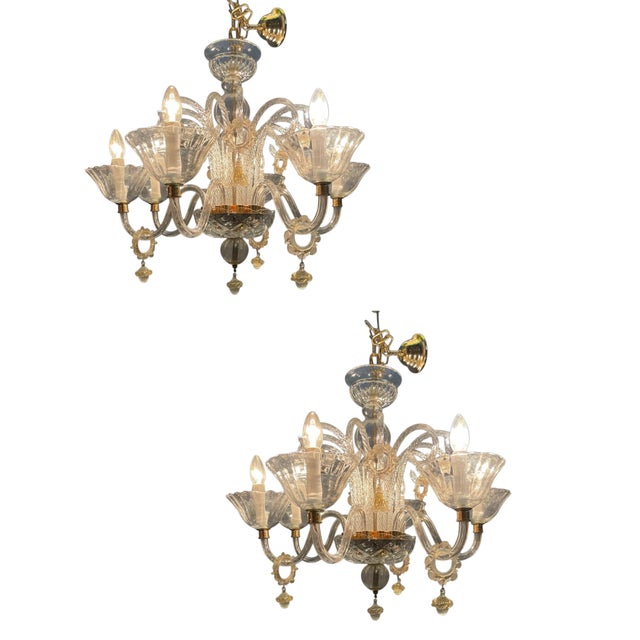 Venetian Murano Glass Chandeliers, 1970s, Set of 2 For Sale - Image 11 of 11