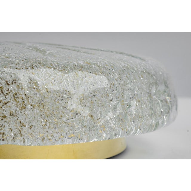 Large Round Murano Amber Sunbrust Flushmount attributed to Hillebrand, Germany, 1970s For Sale - Image 6 of 14