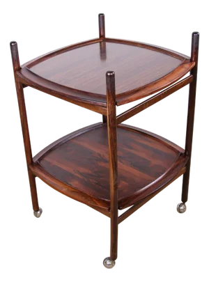 Brazilian Serving Trolley with 2 Reversible Rosewood Trays by Jorge Jabour Mauad and Osires Meale Cunha for Móveis Cantù, 196.
