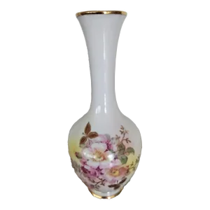 Vintage Schumann Arzberg Germany "Wild Rose" Gold Trimmed Bud Vase