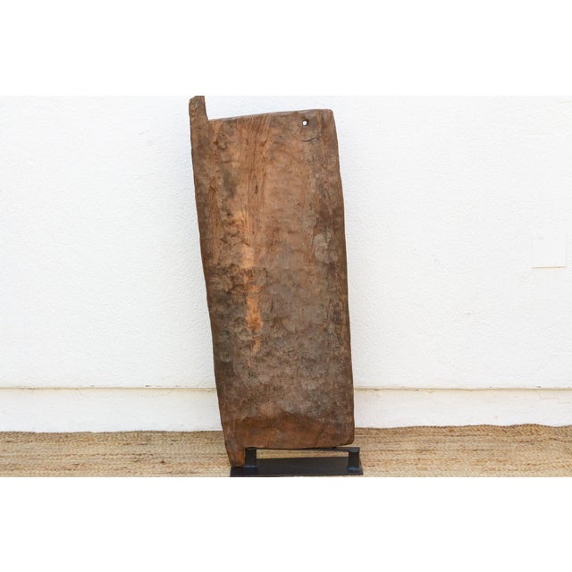 Wood Tribal Bold Chevron Mali Antique Door For Sale - Image 7 of 8