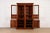 Late 20th Century Ethan Allen British Colonial Carved Cherry Wood Lighted Breakfront Bookcase Cabinet For Sale - Image 5 of 15