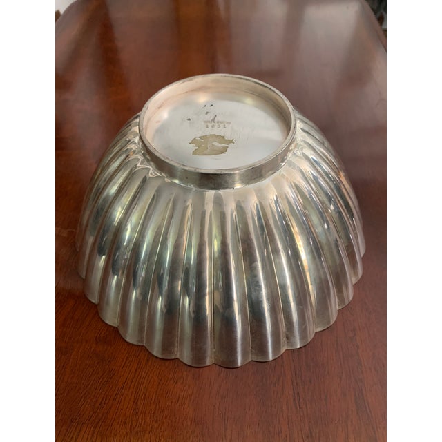 Metal Mid 20th Century Reed & Barton Silver Scalloped Centerpiece Bowl For Sale - Image 7 of 8
