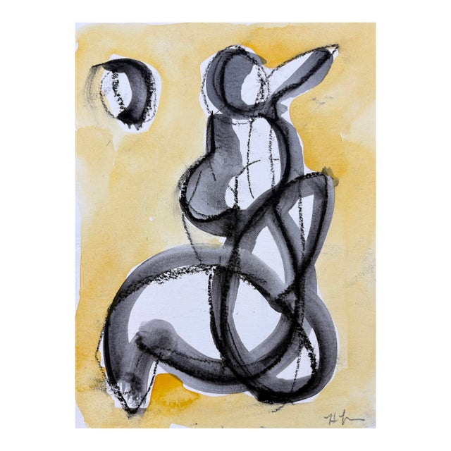 Sole, Watercolor and Charcoal on Paper. 6 X 8 Inches For Sale