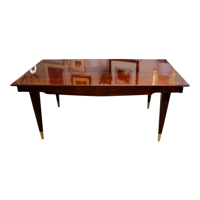 Mid Century Modern Dining Room Table Lacquered Extension Leaves