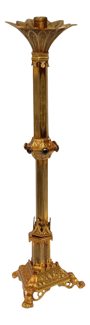 Antique Gothic Style Bronze Candle Holder