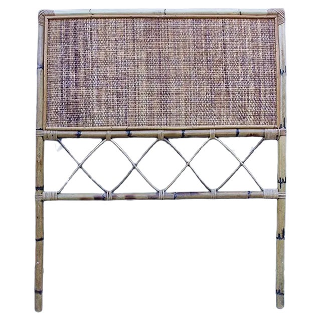 Italian Bamboo Bed Headboard, 1960s For Sale