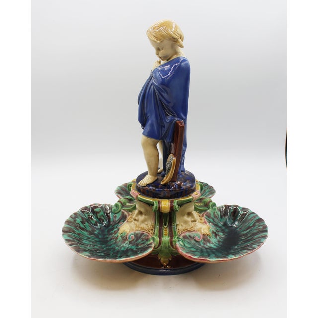 Minton Circa 1861 English Majolica Centerpiece Sweetmeat Server by Minton For Sale - Image 4 of 10