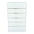 Postmodern White Gloss Laminate Waterfall Highboy Dresser For Sale
