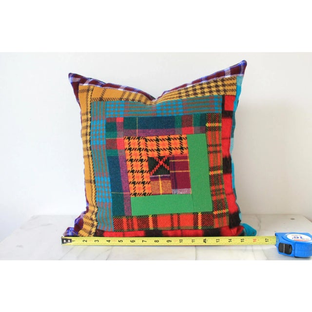 Vintage Colorful Patchwork Pillow For Sale - Image 11 of 11