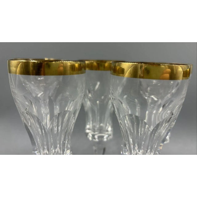 Wine Glasses with 18K Gold Rim by Franz Kaspar for Glashütte, 1950s, Set of 6 For Sale - Image 3 of 12
