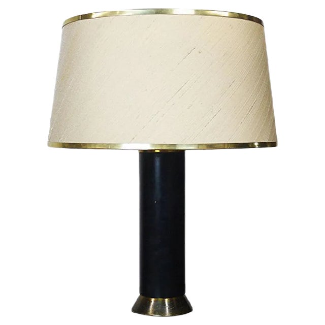 Mid-Century Black & Gold Table Lamp, 1950s For Sale