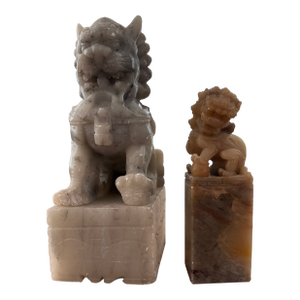 Pair of Stone Foo Dogs